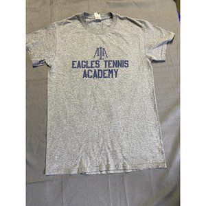 Eagles Tennis Academy Gray Graphic Crew Neck Tee Men's Small